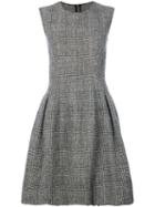 Ermanno Scervino - Plaid Print Flare Skirt Dress - Women - Cupro/virgin Wool - 38, Grey, Cupro/virgin Wool