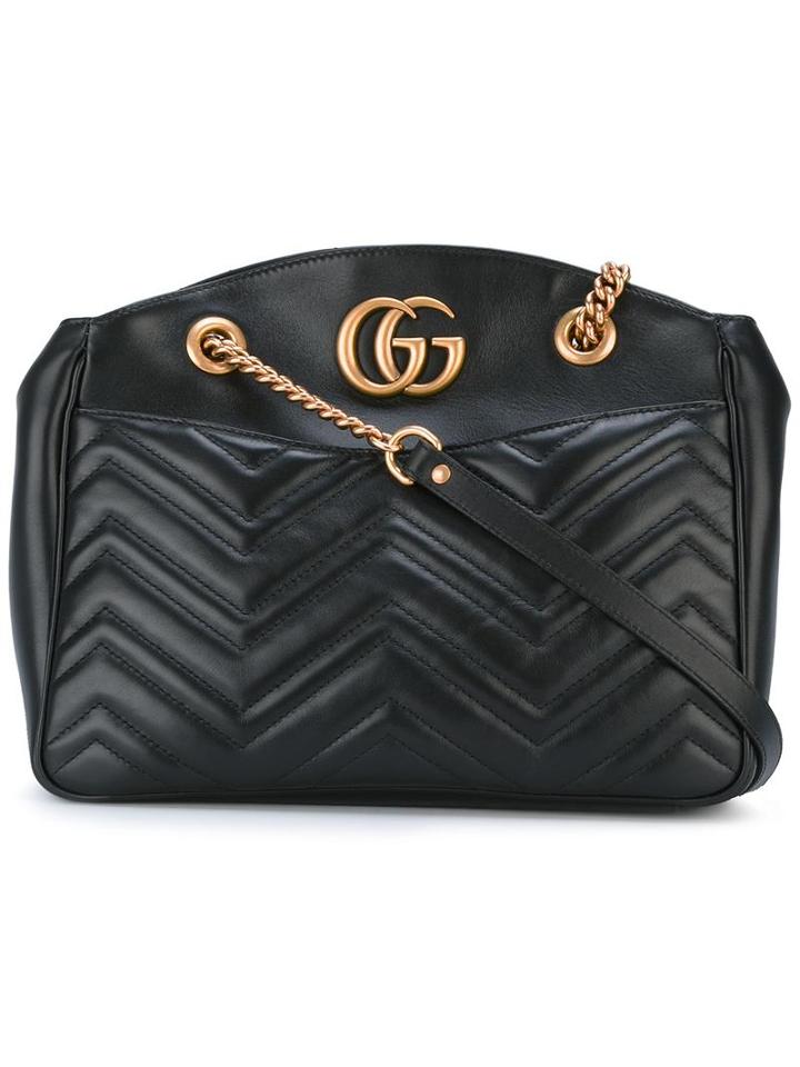 Gucci Gg Marmont Matelassé Shoulder Bag, Black, Leather