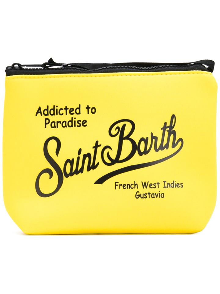 Mc2 Saint Barth Logo Print Zip Clutch - Yellow & Orange