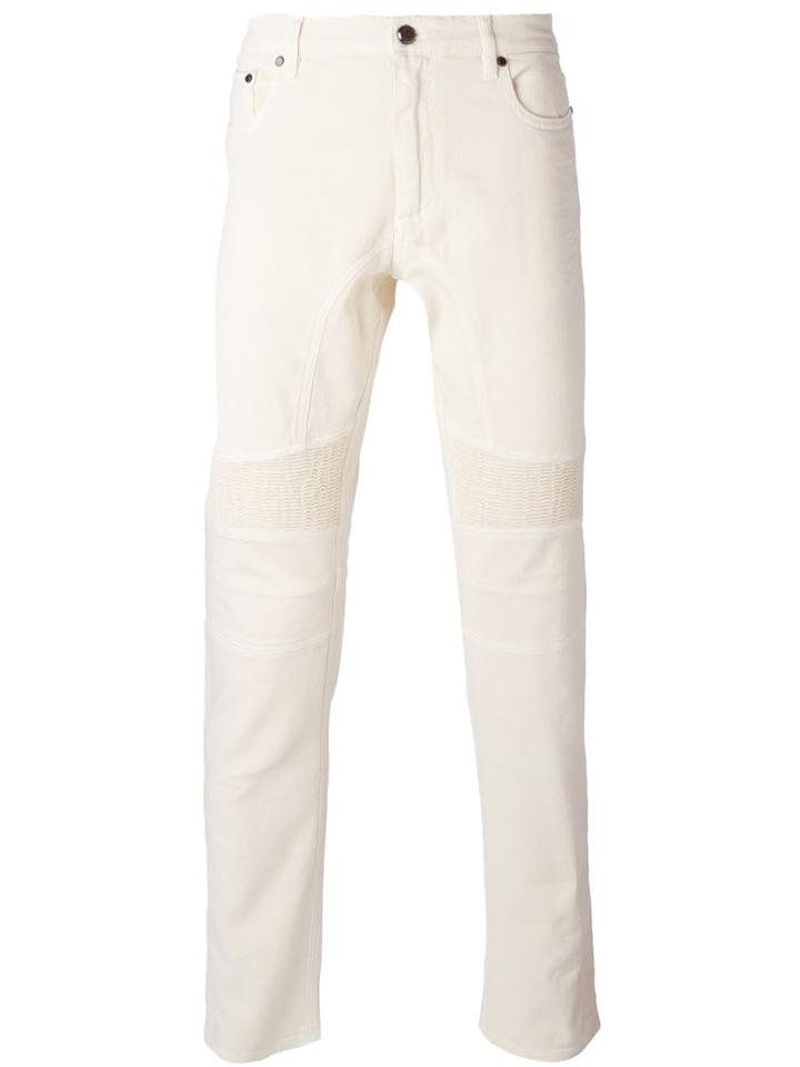 Belstaff Straight Leg Jeans, Men's, Size: 32, White, Cotton/spandex/elastane