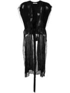 Givenchy Lace Panel Long Top, Women's, Size: 42, Black, Silk/viscose/polyamide/polyester