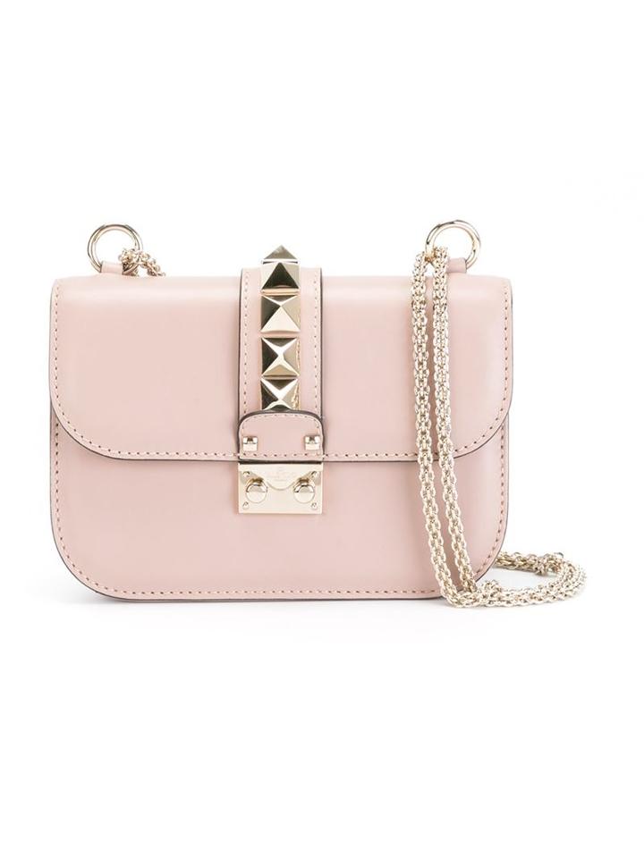 Valentino - Valentino Garavani Glam Lock Shoulder Bag - Women - Calf Leather/metal (other) - One Size, Women's, Nude/neutrals, Calf Leather/metal (other)