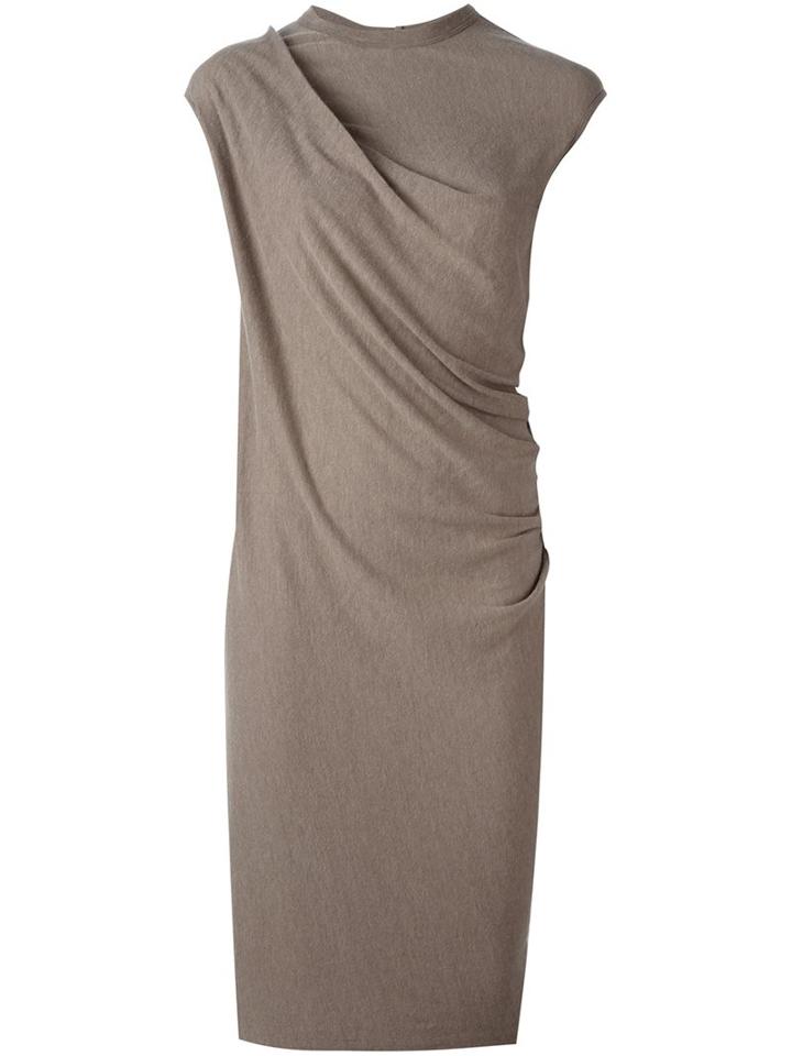 Rick Owens Lilies Ruched Knit Dress