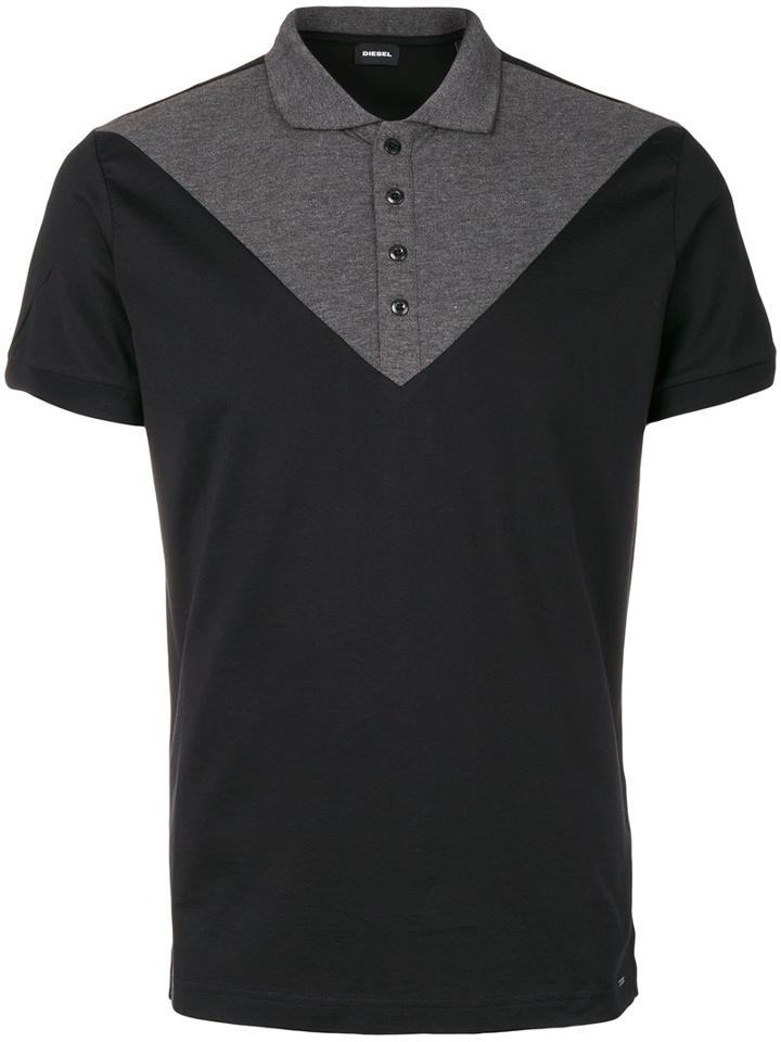 Diesel - Two Tone Polo Shirt - Men - Cotton - S, Black, Cotton