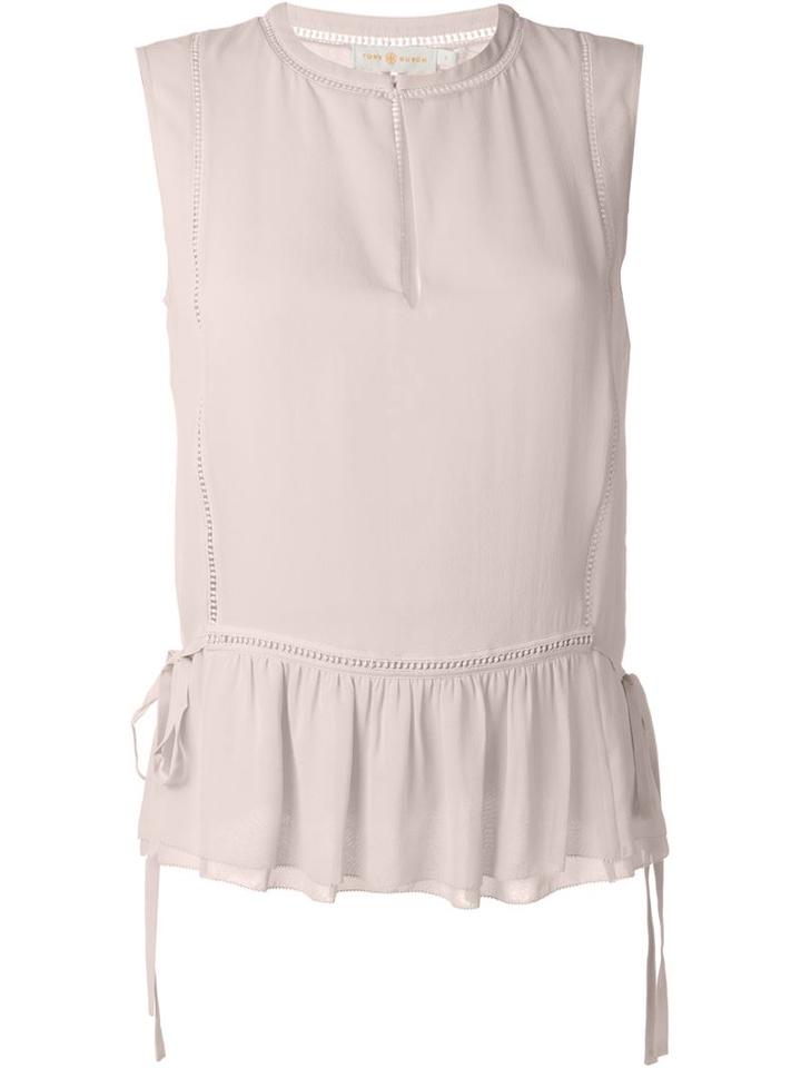 Tory Burch Ladder Embroidery Top, Women's, Size: 4, Pink/purple, Silk/polyester