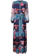 Temperley London Aerial Printed Long Dress - Blue