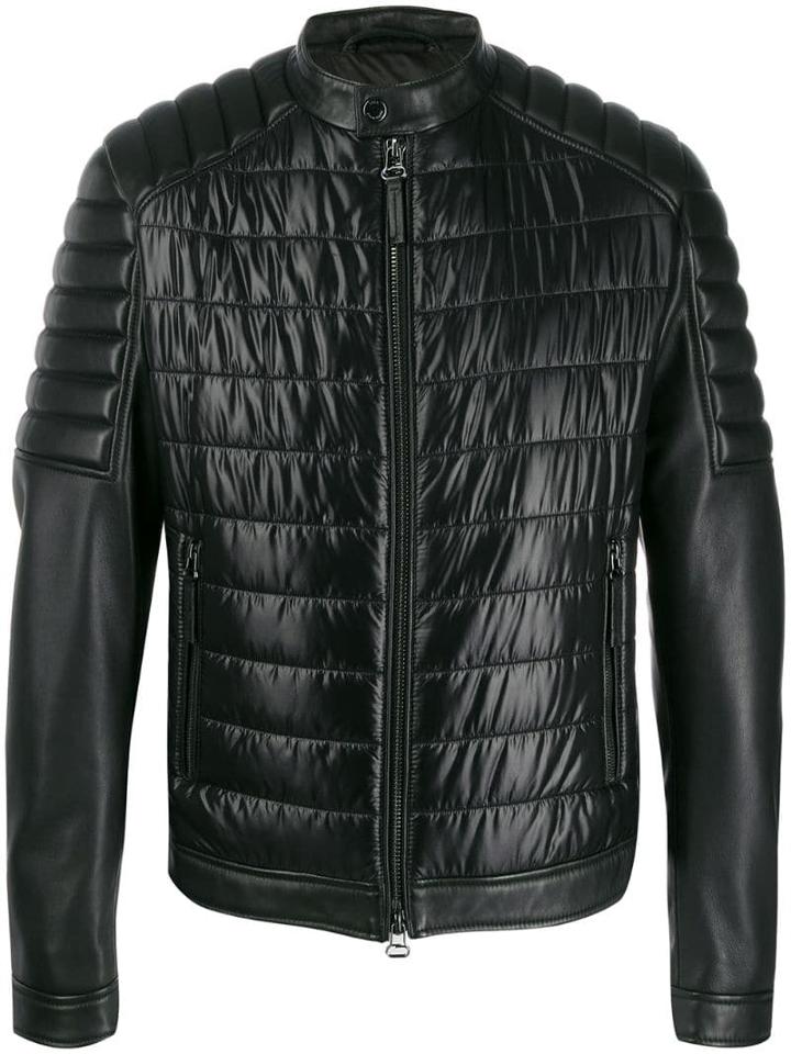 Boss Hugo Boss Quilted Leather Jacket - Black