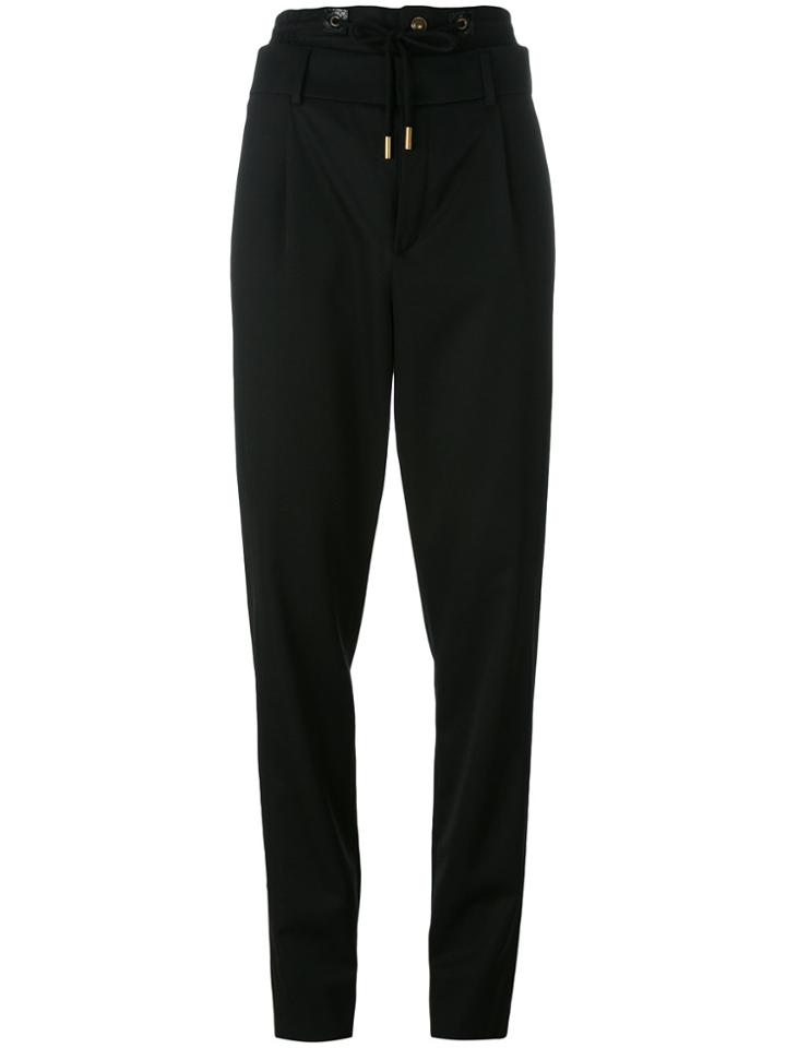 Saint Laurent Double Waistband Trousers - Black