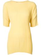 Jil Sander - Pleated T-shirt - Women - Polyester - 34, Yellow/orange, Polyester