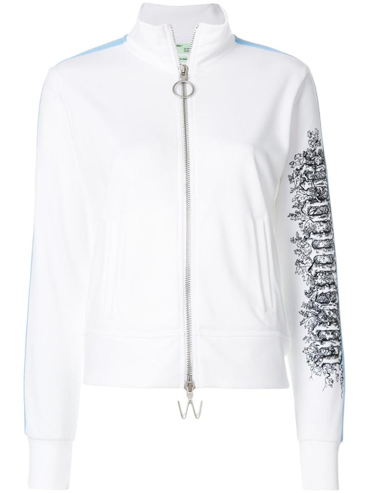 Off-white Embroidered Zip Up Track Jacket