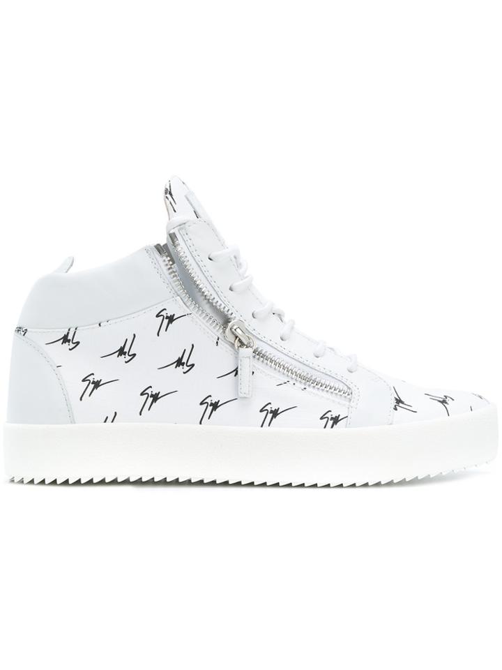 Giuseppe Zanotti Design The Signature Hi-top Sneakers - White