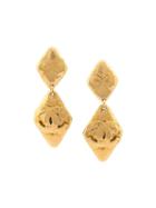 Chanel Vintage Cc Quilted Diamond Clip-on Earrings