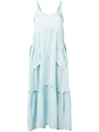 Golden Goose Deluxe Brand Deconstructed Tiered Maxi Dress - Blue
