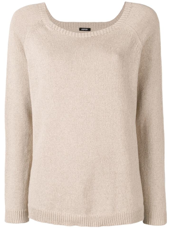 Aspesi Boat Neck Jumper - Neutrals