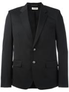 Saint Laurent Engraved Button Blazer, Men's, Size: 48, Black, Cotton/virgin Wool/silk