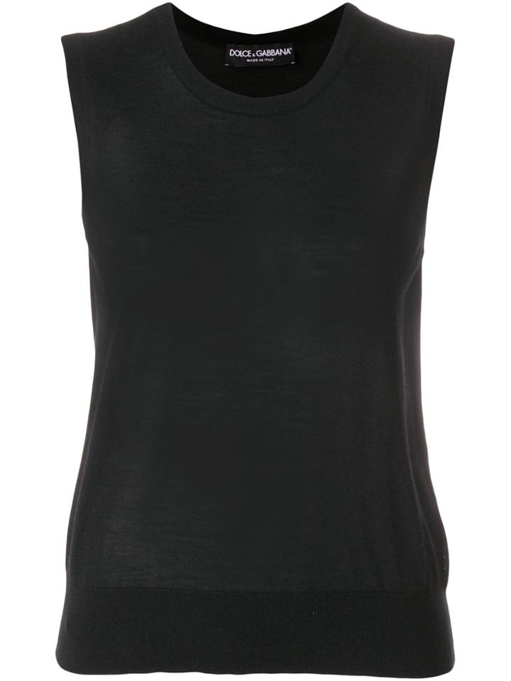 Dolce & Gabbana Sleeveless Knit Top - Black