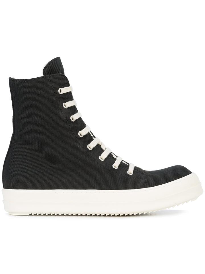 Rick Owens Drkshdw Vegan Hi Top Ramone Sneakers - Black