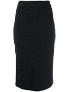 Pringle Of Scotland Ribbed Pencil Skirt - Black