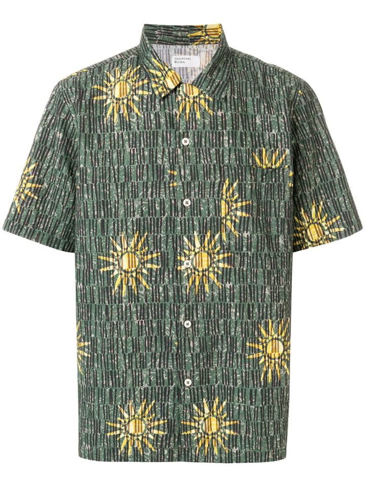 Universal Works Abstract Sun Print Shirt - Green