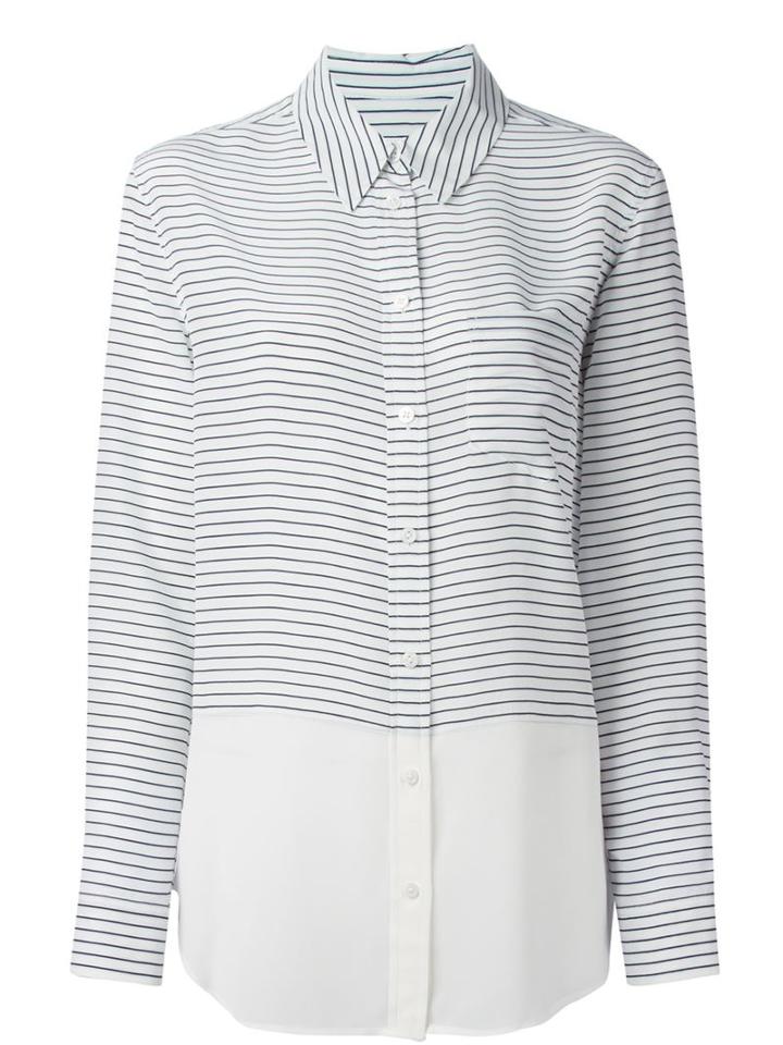 Equipment Striped Shirt, Women's, Size: Large, White, Silk