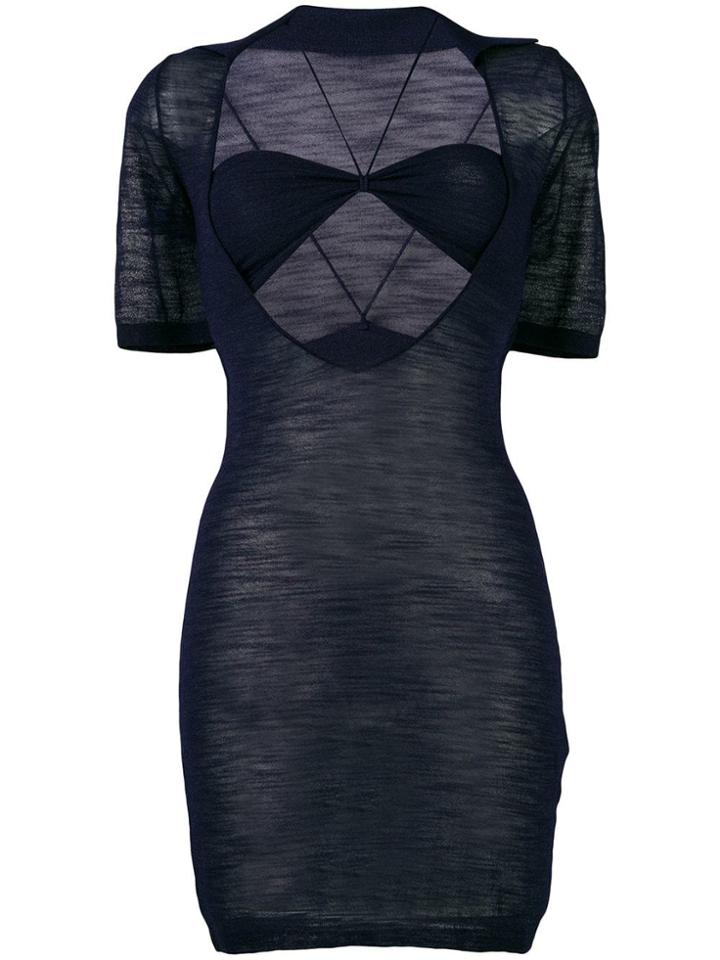 Jacquemus Plunge-neck Bikini Dress - Blue
