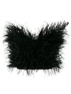 Attico Strapless Feather Top - Black