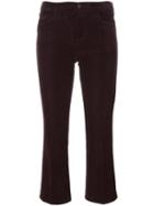 J Brand Cropped Flared Trousers, Women's, Size: 28, Red, Cotton/polyester/modal/polyurethane