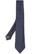 Canali Dotted Pointed-tip Tie - Blue