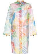 Mira Mikati Brush Stroke Hooded Rain Coat - Scrbble Multi