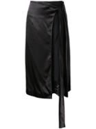 Toga - Wrapped Skirt - Women - Acetate/rayon - 36, Black, Acetate/rayon