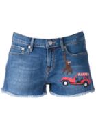Mira Mikati Embroidered Denim Shorts, Women's, Size: 36, Blue, Cotton/spandex/elastane