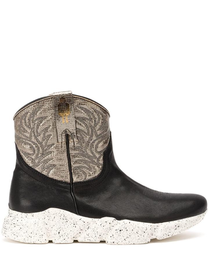 Texas Robot Western Sneaker Boots - Black