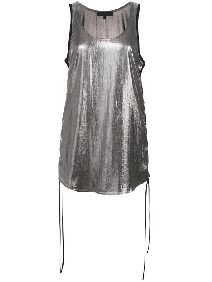 Barbara Bui Gathered Side Tank Top - Metallic