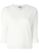 Sonia By Sonia Rykiel Three-quarters Sleeve Sweatshirt, Women's, Size: Medium, White, Cotton/polyester