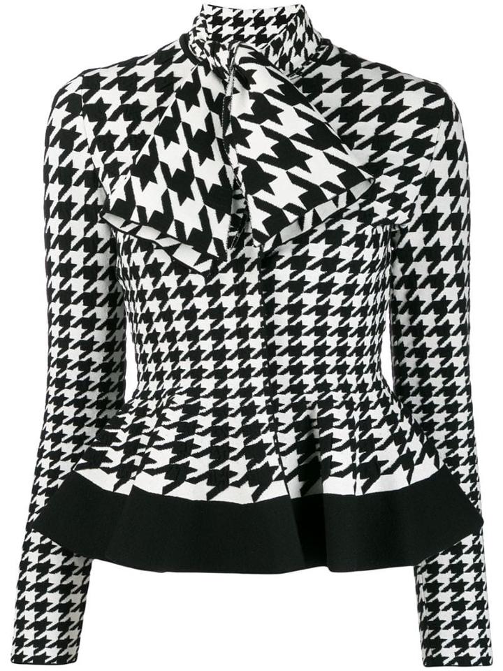 Alexander Mcqueen Houndstooth Patterned Knitted Top - White