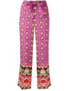 Etro Multi-prints Belted Trousers, Women's, Size: 40, Pink/purple, Silk/viscose