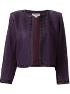 Yves Saint Laurent Vintage Cropped Jacket, Women's, Size: 40, Pink/purple