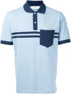Cerruti 1881 - Double Stripe Polo Shirt - Men - Cotton/spandex/elastane - M, Blue, Cotton/spandex/elastane