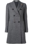 Lardini Peaked Lapel Coat, Women's, Size: 40, Grey, Nylon/wool/alpaca