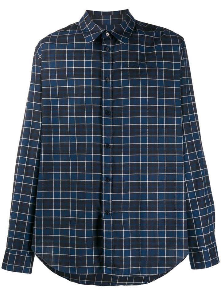 Martine Rose Check Print Shirt - Blue