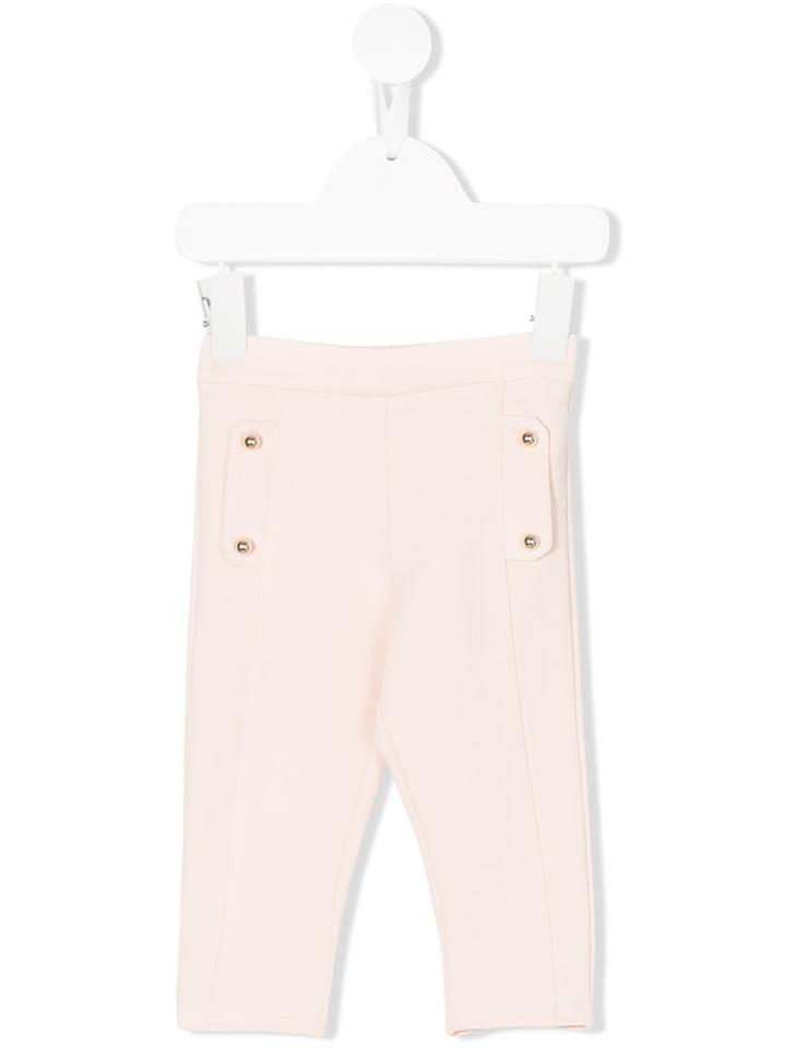 Chloé Kids - Button Leggings - Kids - Cotton/polyamide/spandex/elastane/modal - 36 Mth, Nude/neutrals