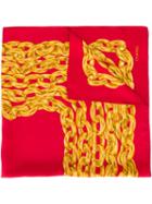 Chanel Vintage Chain Print Scarf, Red