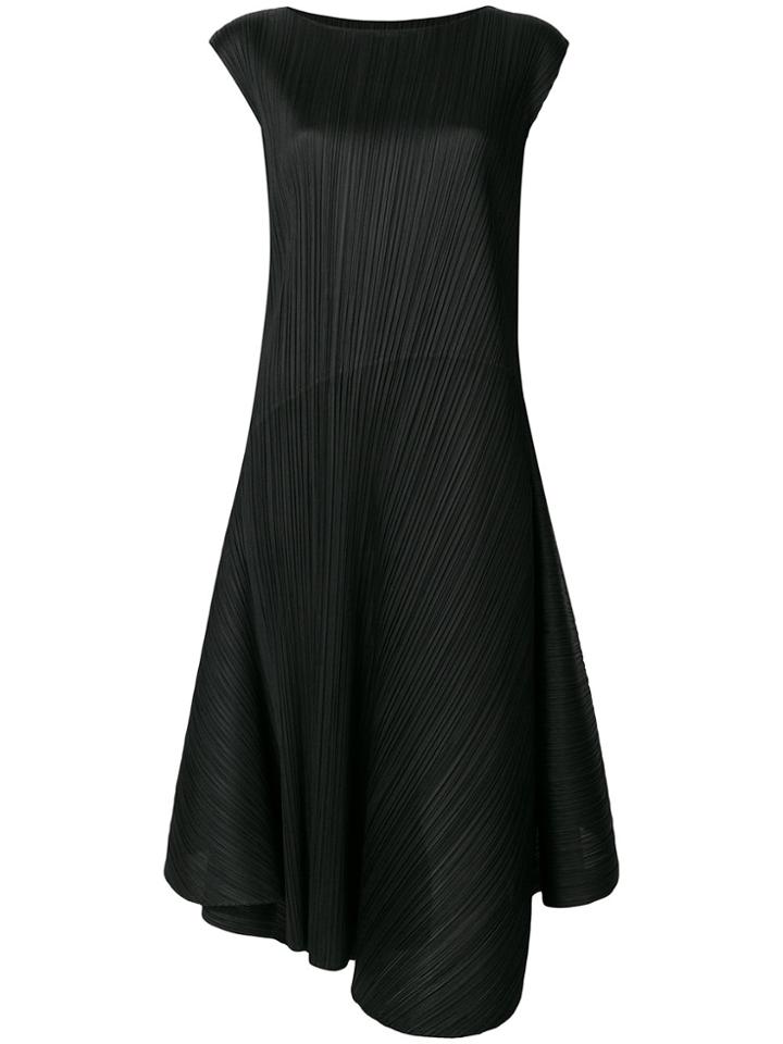 Pleats Please By Issey Miyake Flared Midi Dress - Black