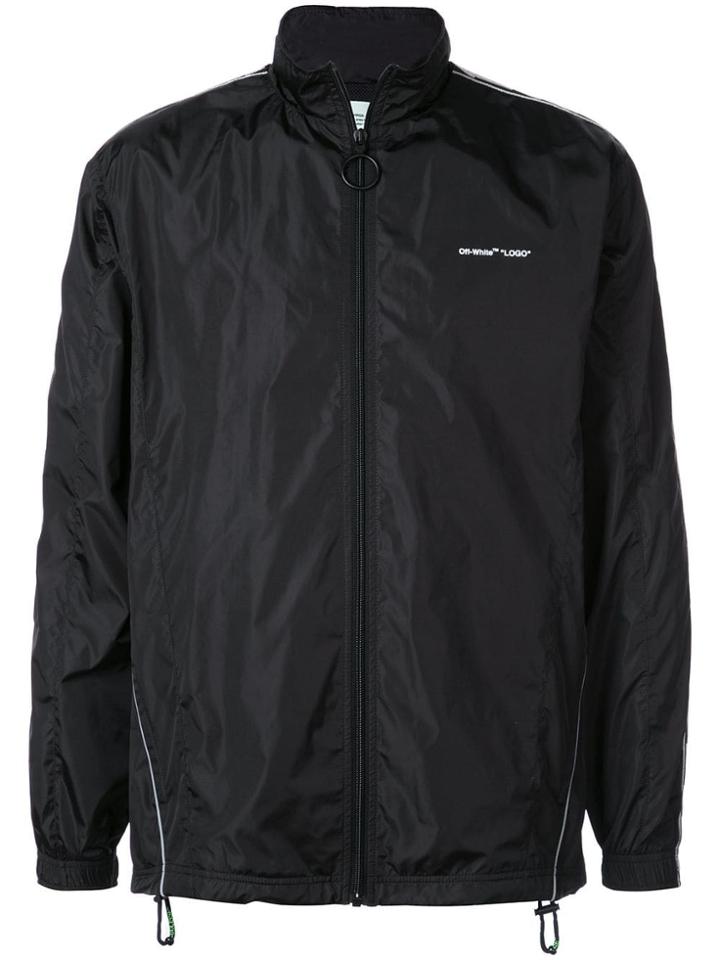 Off-white Logo Side Stripe Windbreaker - Black