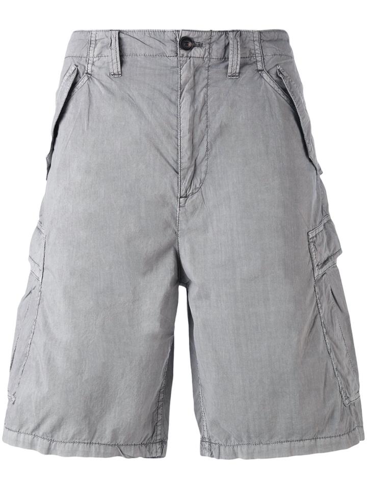 Armani Jeans Logo Patch Cargo Shorts - Grey