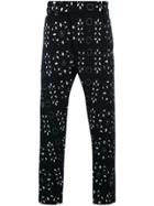 Ann Demeulemeester Mixed Print Relaxed Trousers - Black