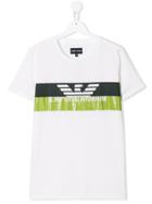 Emporio Armani Kids Logo Colour-block T-shirt - White