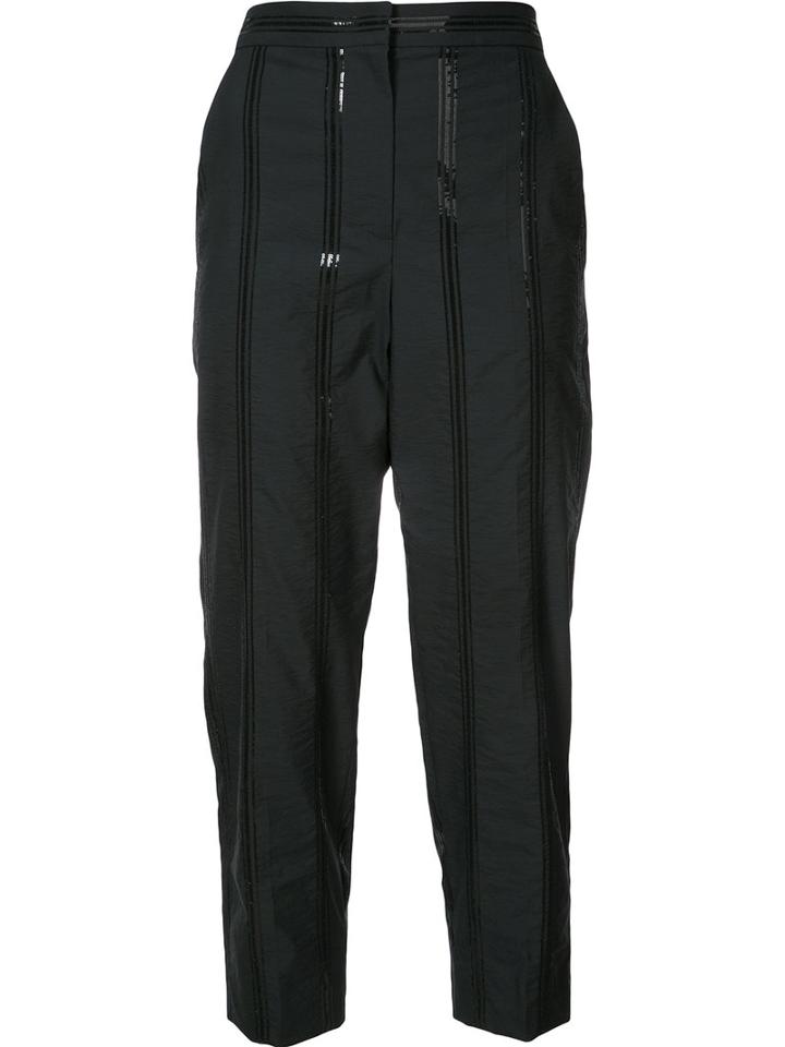 Brunello Cucinelli - Cropped Trousers - Women - Cotton/polyamide - 38, Women's, Black, Cotton/polyamide