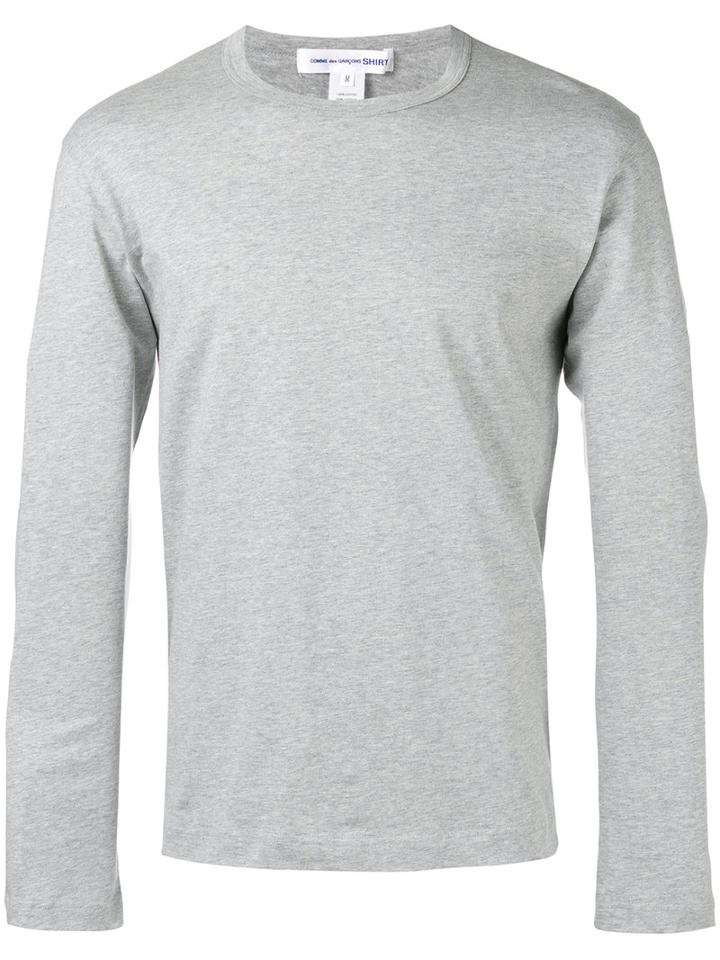 Comme Des Garçons Shirt Crew-neck Long Sleeve Top, Men's, Size: Small, Grey, Cotton