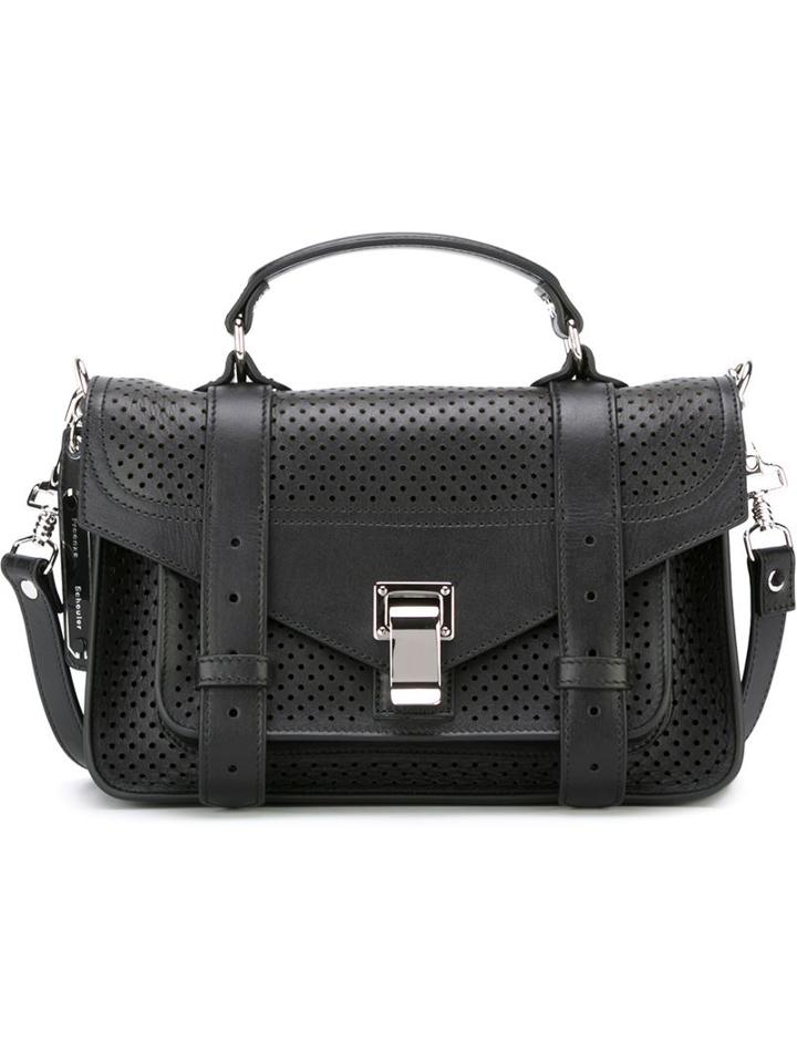 Tiny 'ps1' Satchel, Women's, Black, Calf Leather, Proenza Schouler